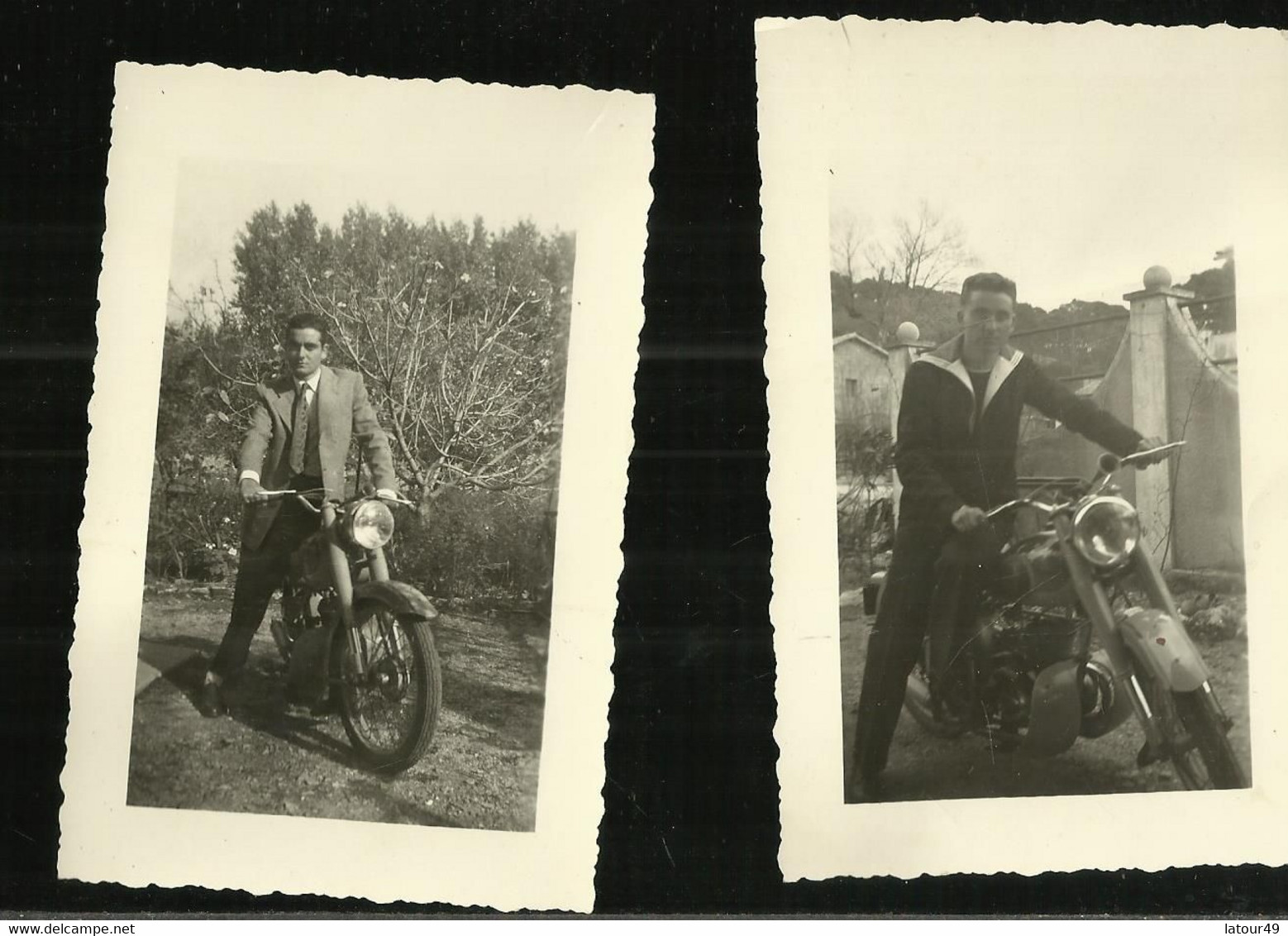 2 ,photo   Personnage Sur Moto 1955  Et 1956  11  X 7 Cm - Motos