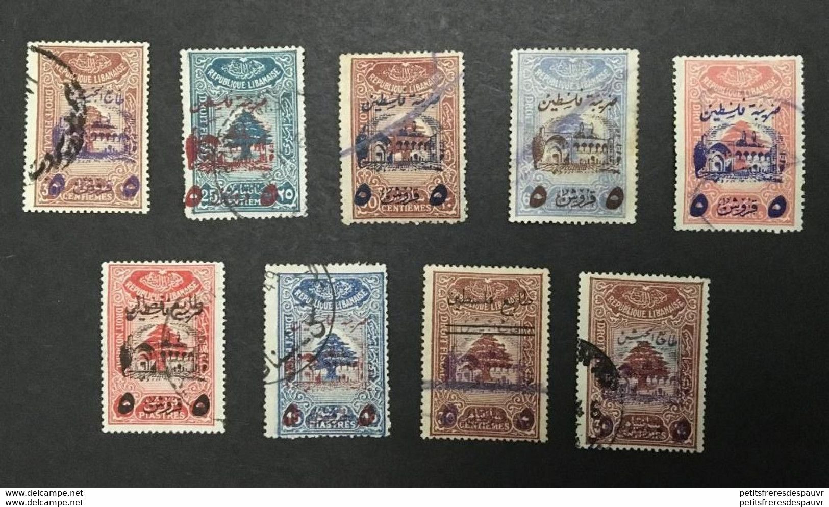 GRAND LIBAN YT 197 à 197h (9 Valeurs) - Timbres Fiscaux - Oblitérés Used - Cote 400E - Oblitérés