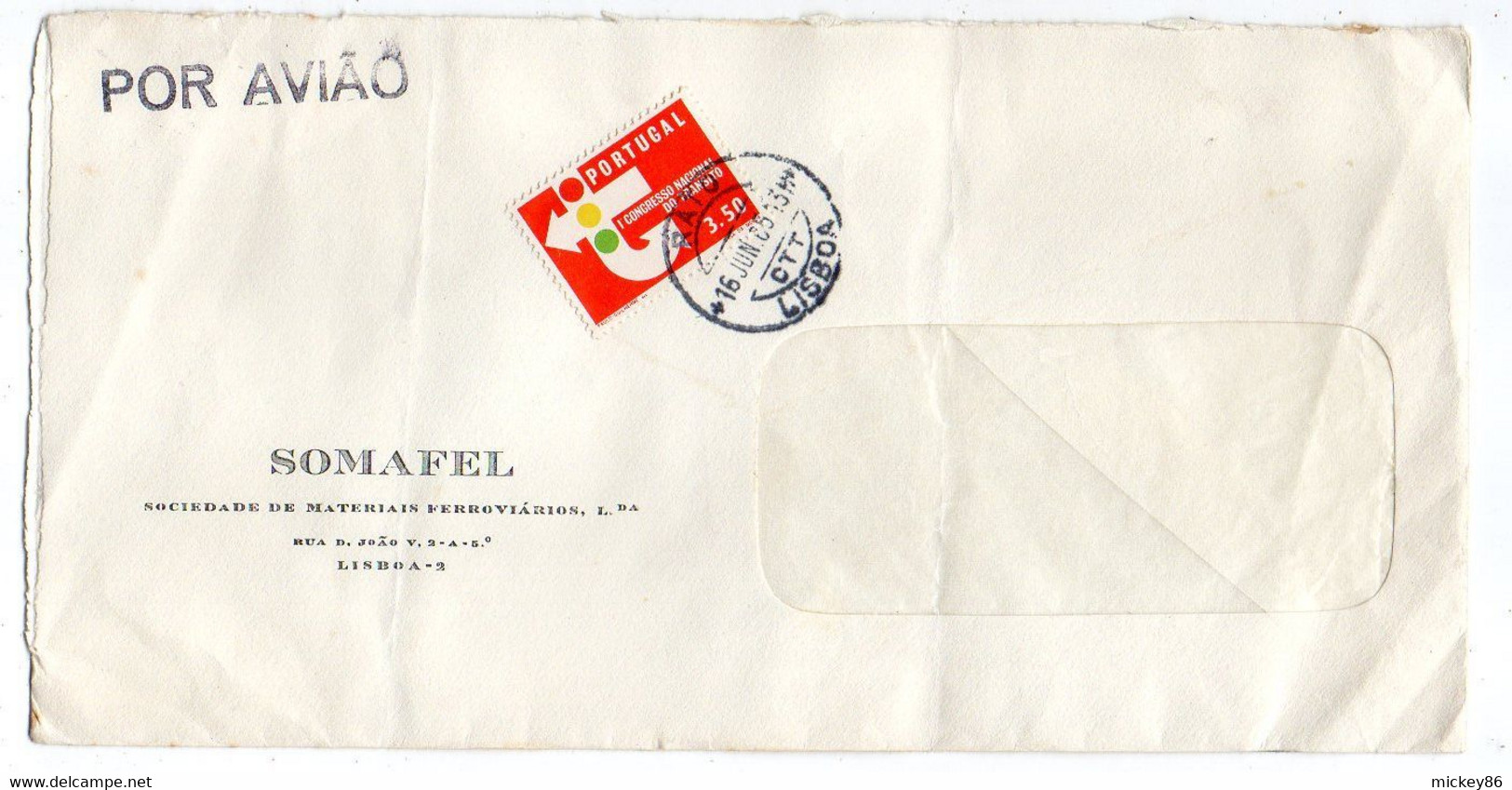 PORTUGAL--1965--lettre  LISBOA  Pour NANTERRE-92 (France ) ,timbre Seul  Sur Lettre.....cachet - Cartas & Documentos