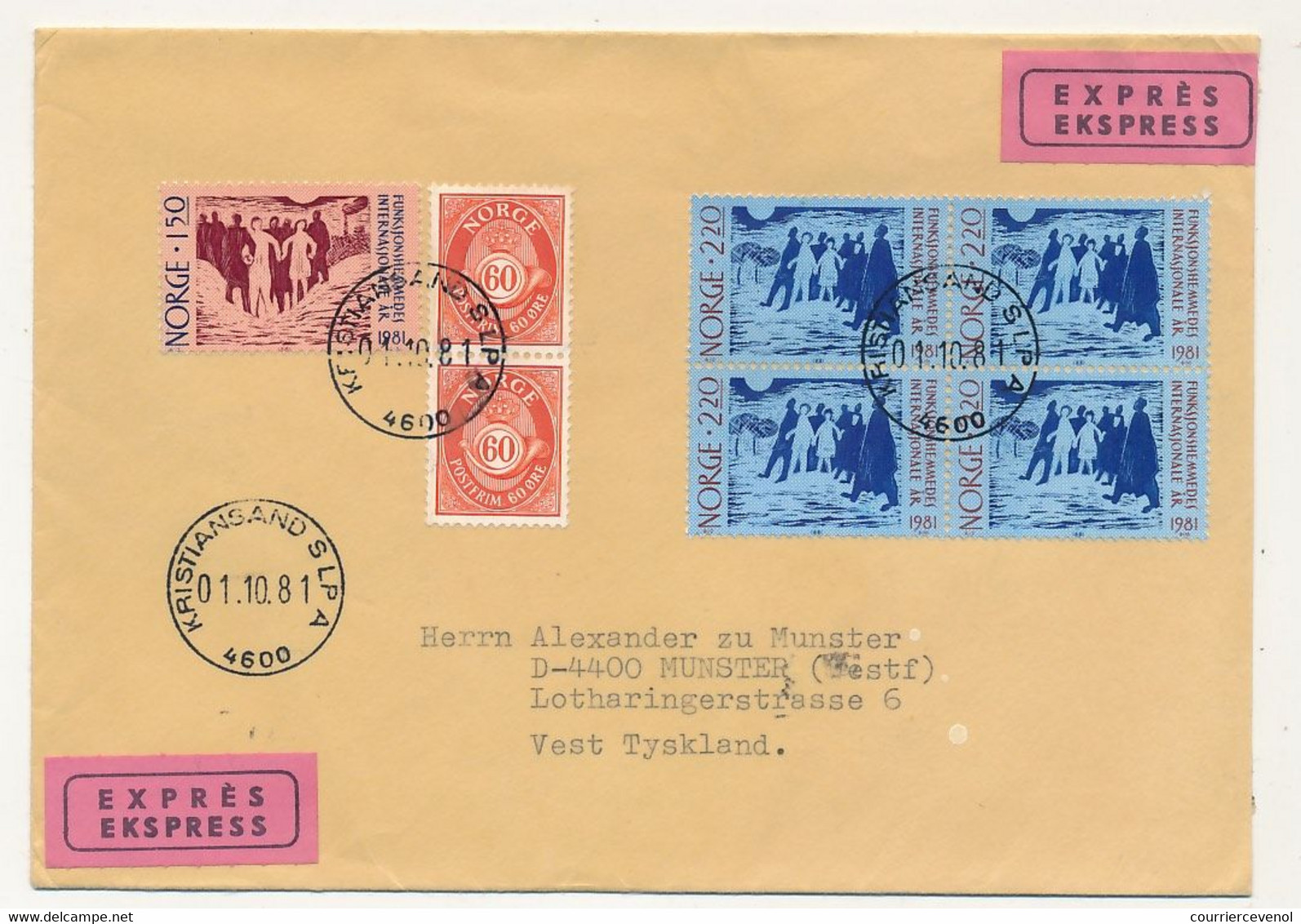 NORVEGE - Lot 12 Enveloppes Diverses, Affranchissements Composés, Dont 1 Valeur Déclarée - 1982 - Brieven En Documenten