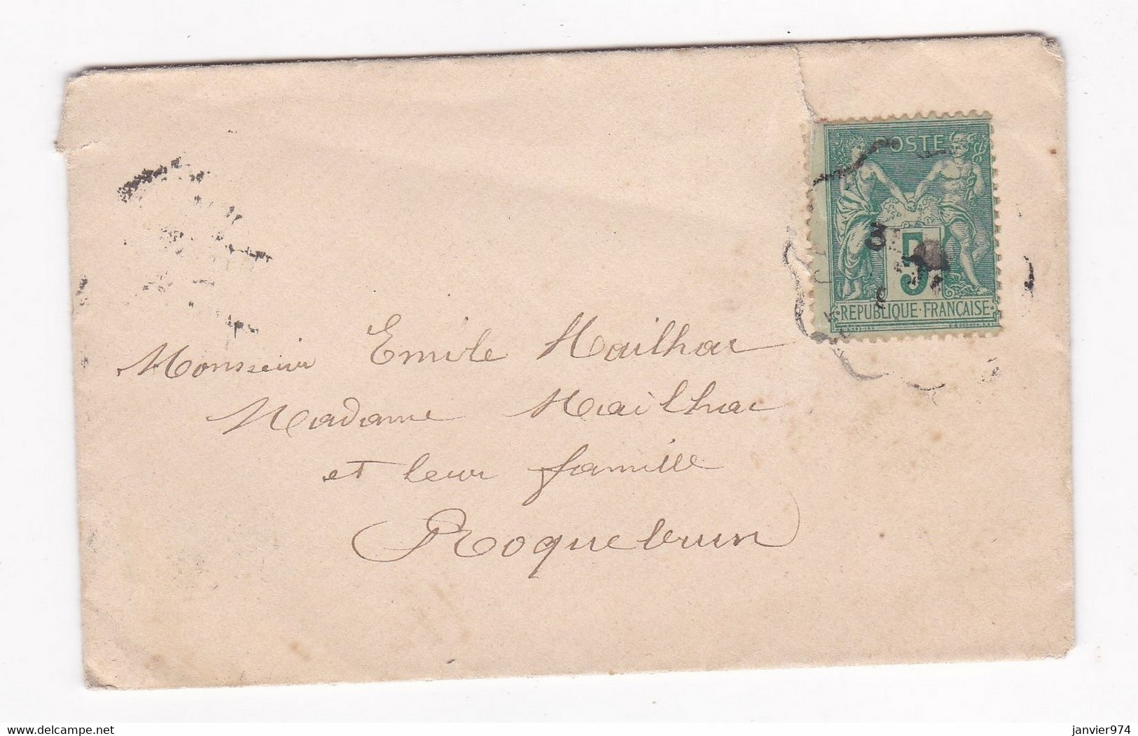 Enveloppe Pour Roquebrun Hérault , Cachet De Cessenon - 1876-1898 Sage (Tipo II)