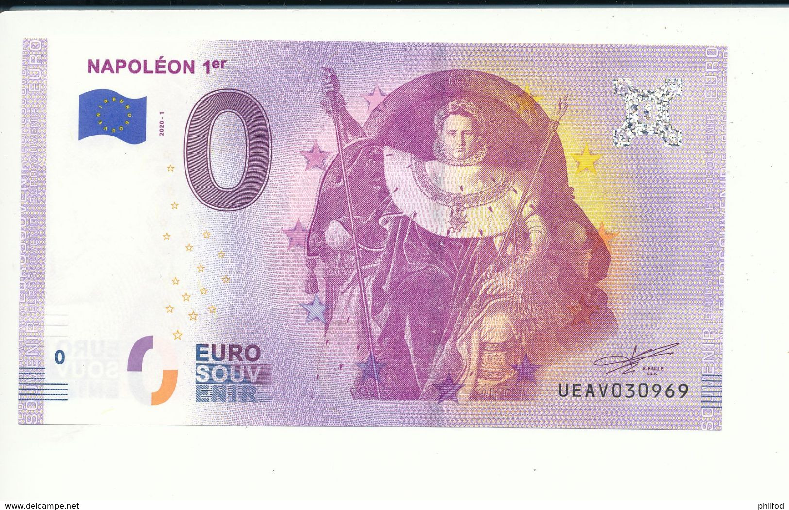 Billet Touristique  0 Euro  - NAPOLÉON 1ER  - UEAV - 2020-1 - N° 30969 - Autres & Non Classés