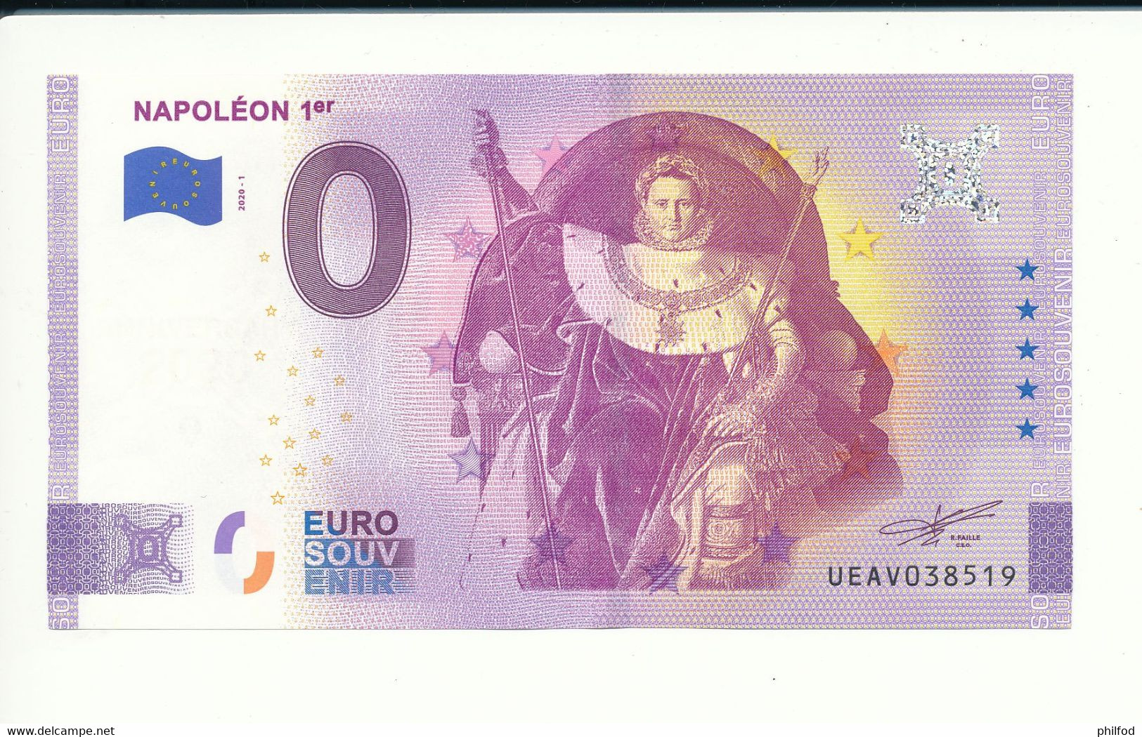 Billet Touristique  0 Euro  - NAPOLÉON 1ER  - UEAV - 2020-1 -ANNIV - N° 38519 - Autres & Non Classés