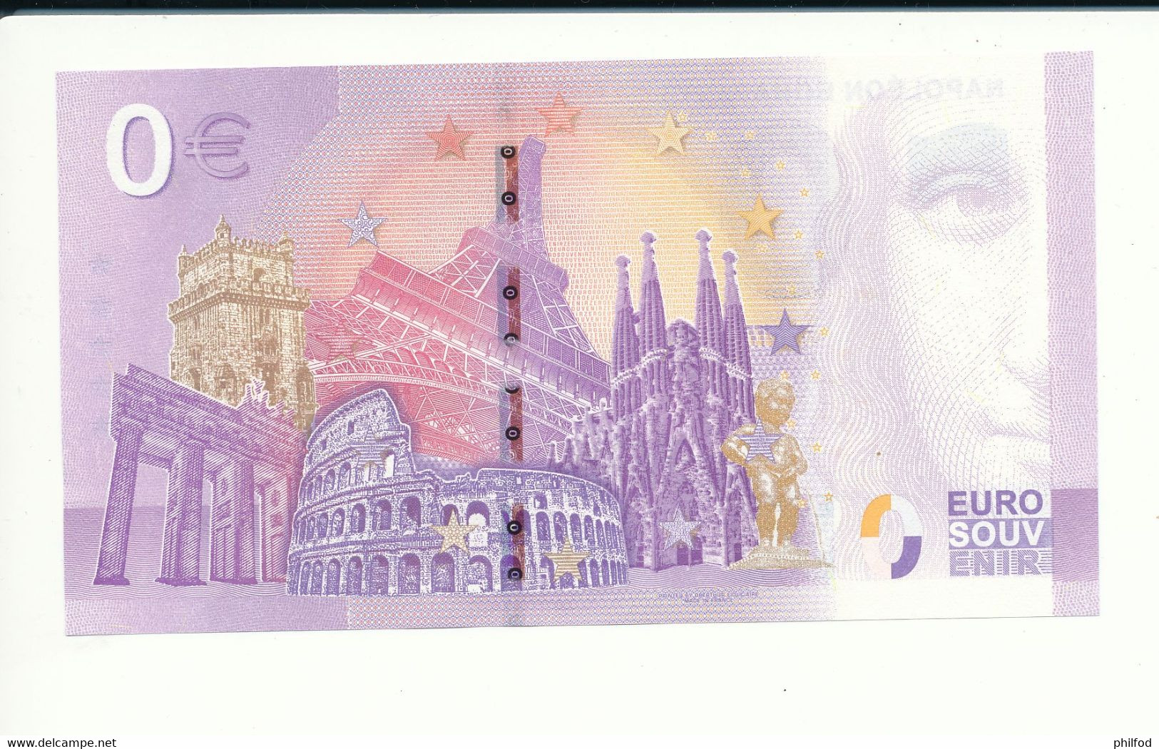 Billet Touristique  0 Euro  - NAPOLÉON BONAPARTE  - UEAV - 2020-4 -ANNIV - N° 59548 - Autres & Non Classés