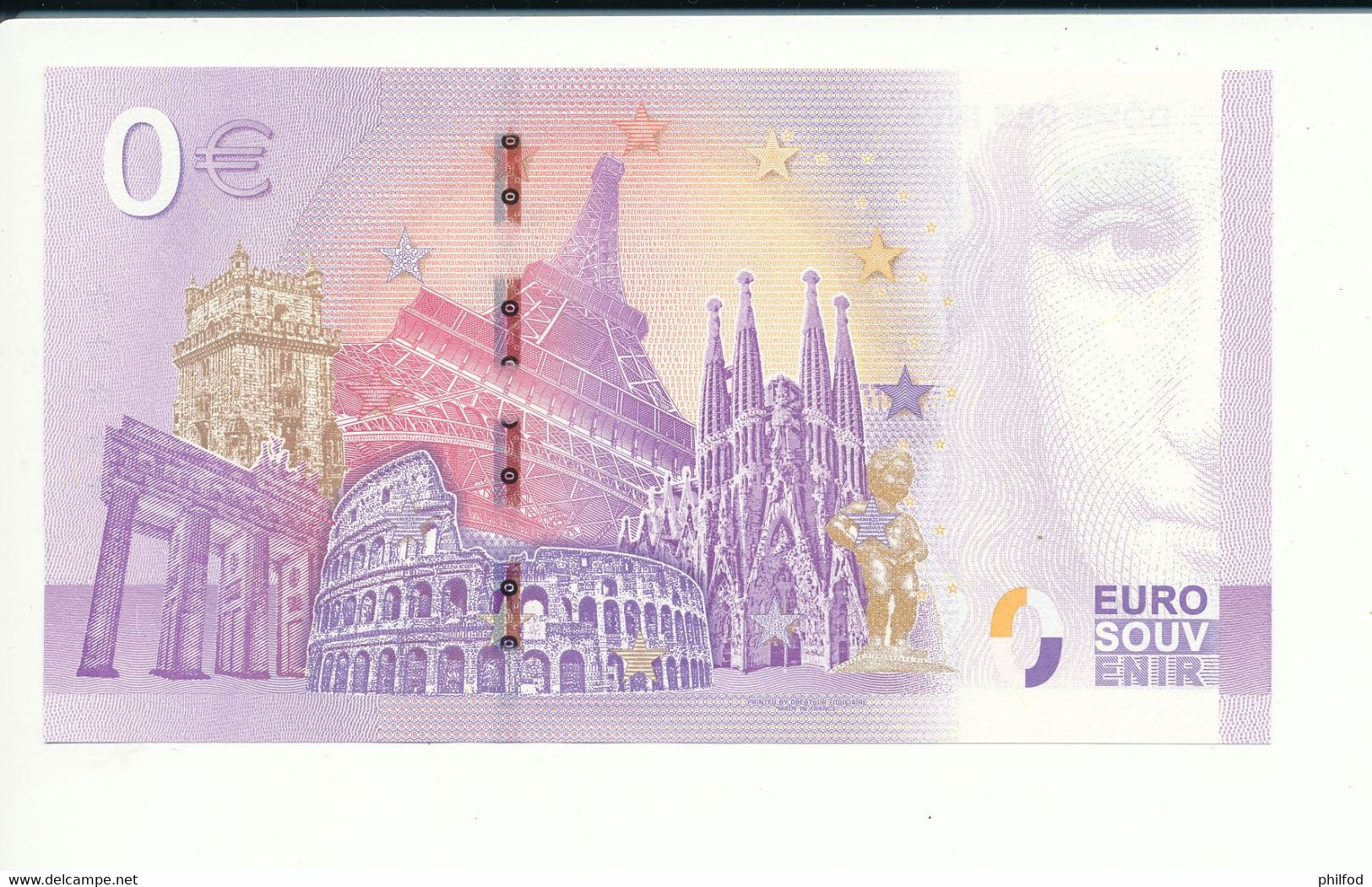 Billet Touristique  0 Euro  - DÔME DES INVALIDES  - UEAV - 2020-6  - ANNIV - N° 9348 - Autres & Non Classés