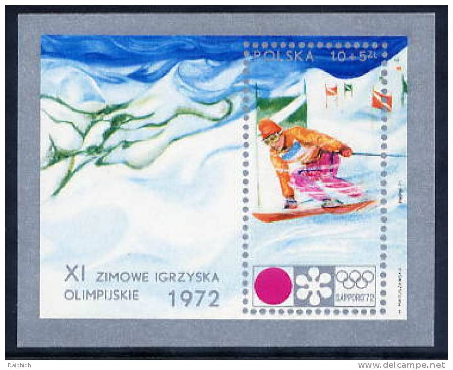 POLAND 1972 Winter Olympics  Block  MNH / ** . Michel Block 49 - Unused Stamps