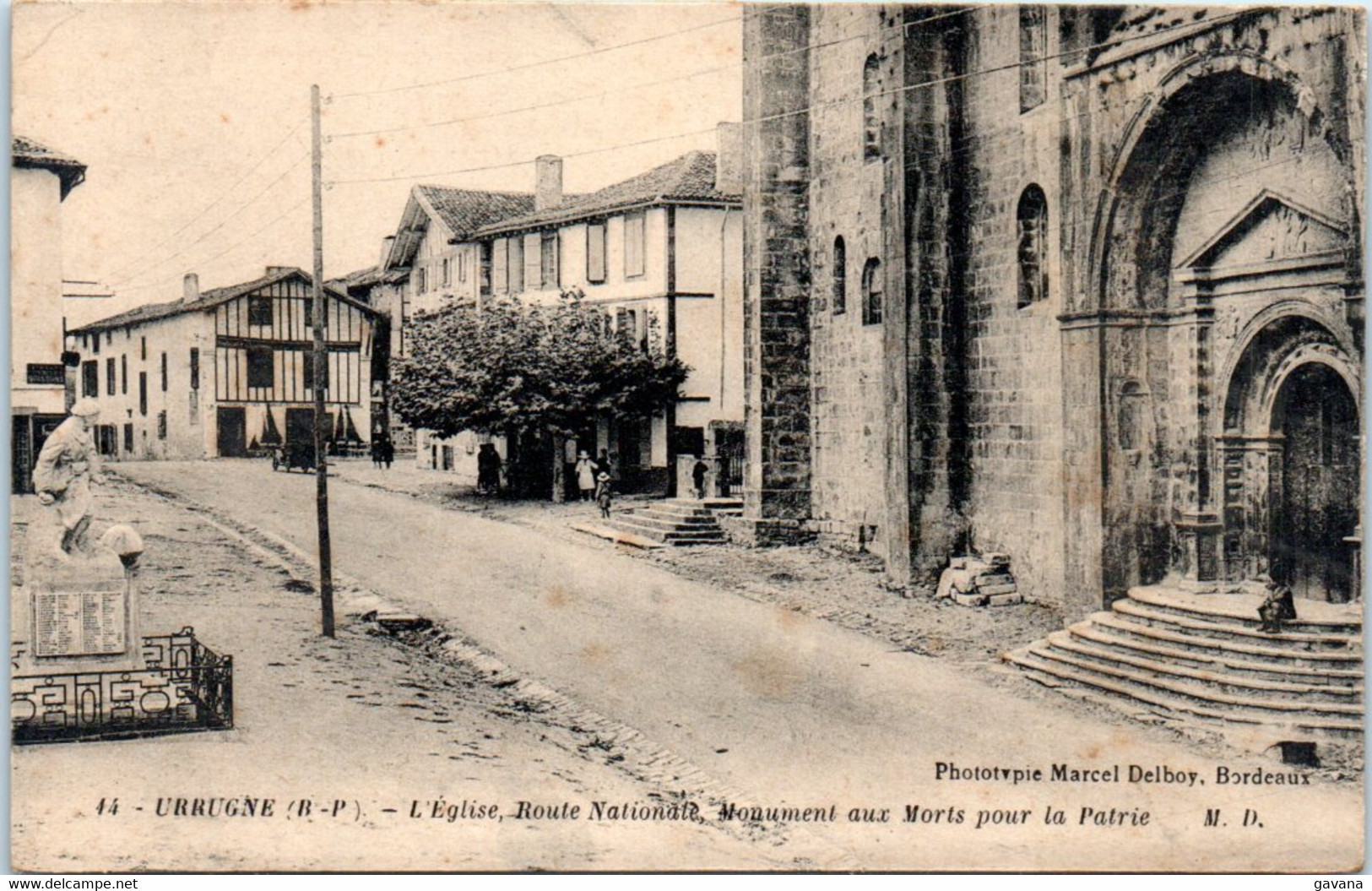 64 URRUGNE - L'église, Route Nationale, Monument Aux Morts Pour La Patrie - Urrugne