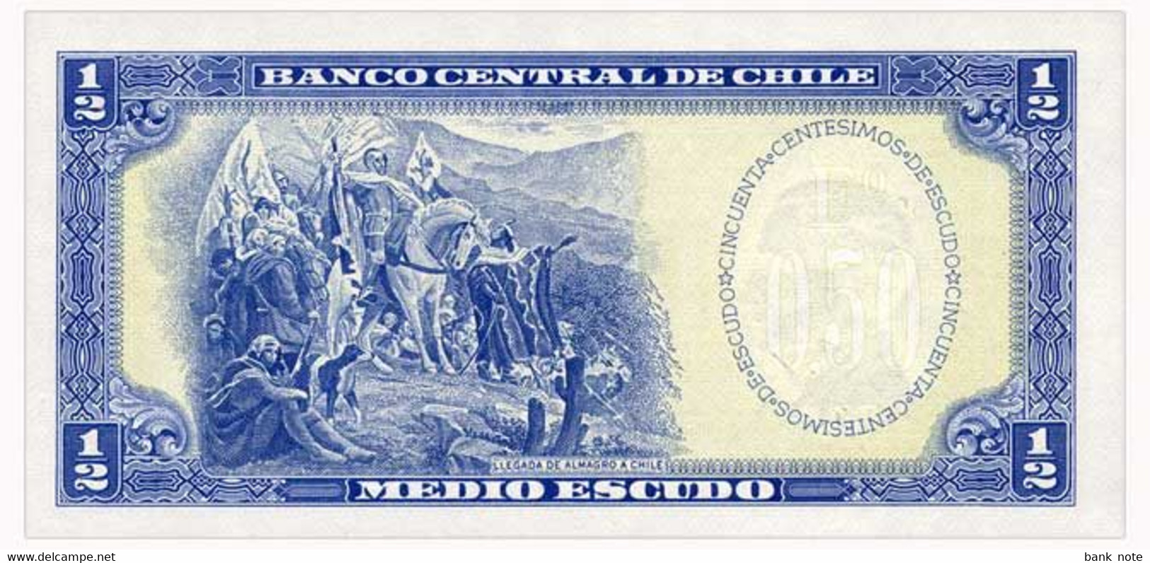 CHILE CHILE 1/2 ESCUDO ND(1962) Pick 134A Unc - Chili