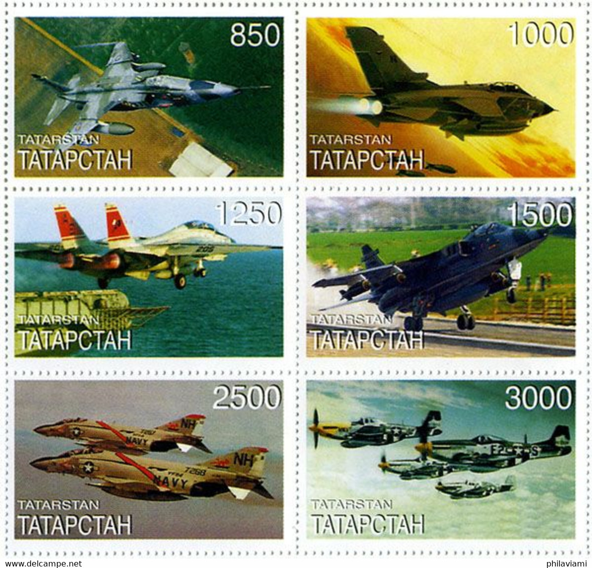 Tatarstan 2005 North American Mustang, MacDonnell Phantom II, Sepecat Jaguar, Grumman F-14 Tomcat, Panavia Tornado - Hélicoptères