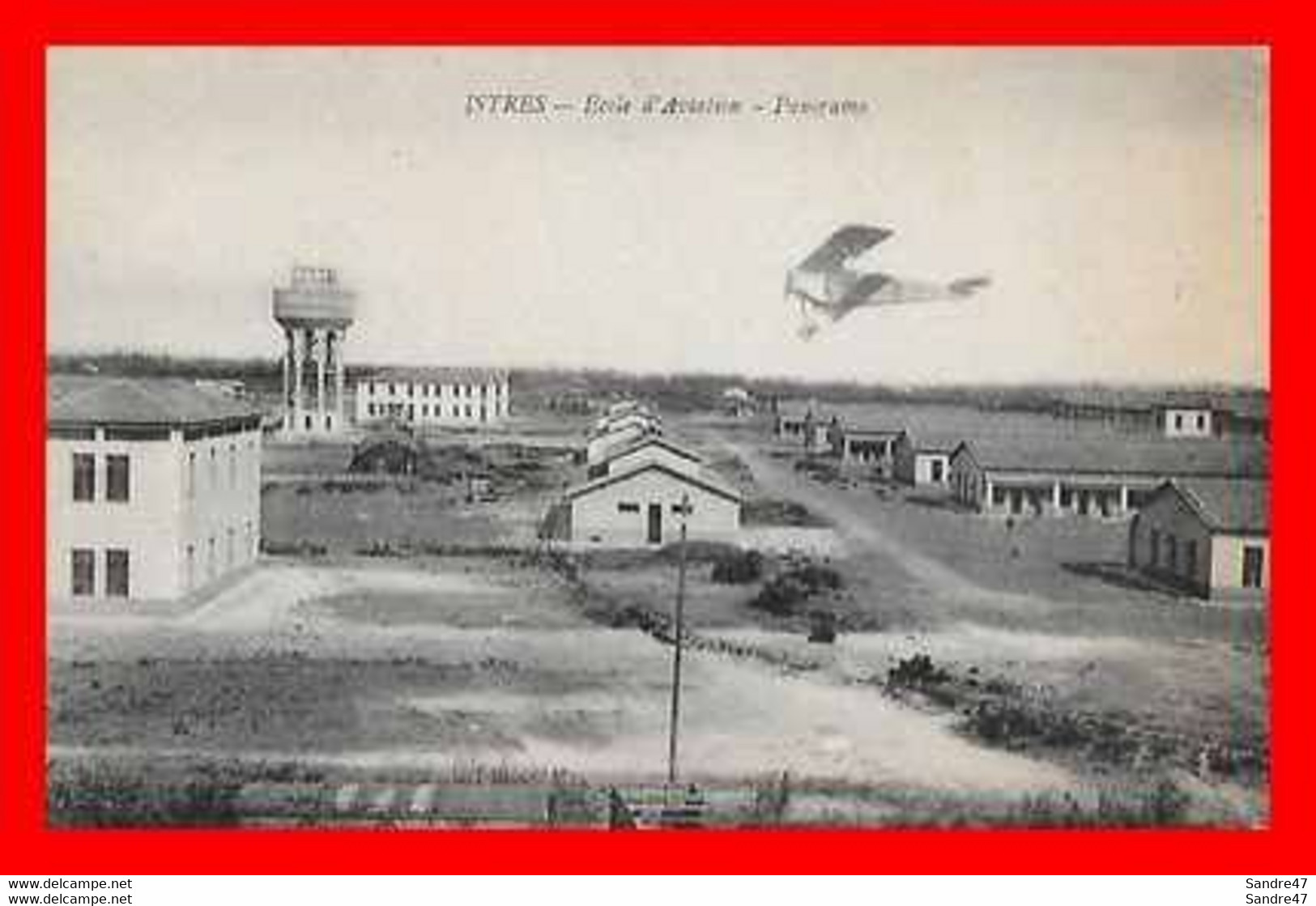 CPA (13)  ISTRES-AVIATION.  Ecole D'aviation.  Panorama, Avion Survolant La Base...*1382 - Invasi D'acqua & Impianti Eolici