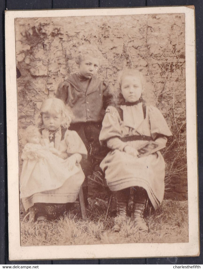 VIEILLE PHOTO SUR CARTON * ENFANTS - FRERE ET SOEUR - FILLETTE - GARCON - MODE - Ancianas (antes De 1900)