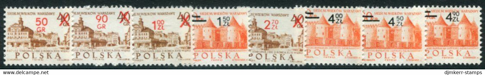 POLAND 1972 Surcharges MNH / **. Michel 2195-200, 2209-10 - Unused Stamps