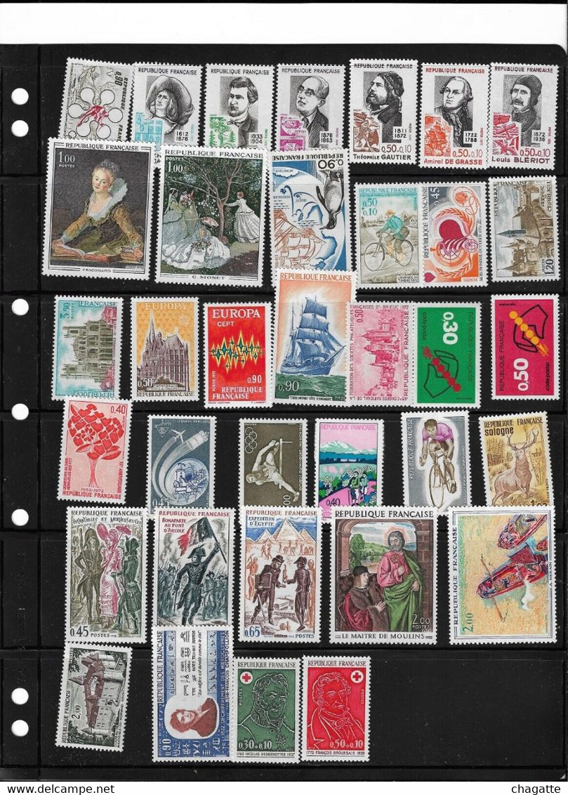 TIMBRES ANNEE COMPLETE 1972, COTE 29 EUROS - 1970-1979