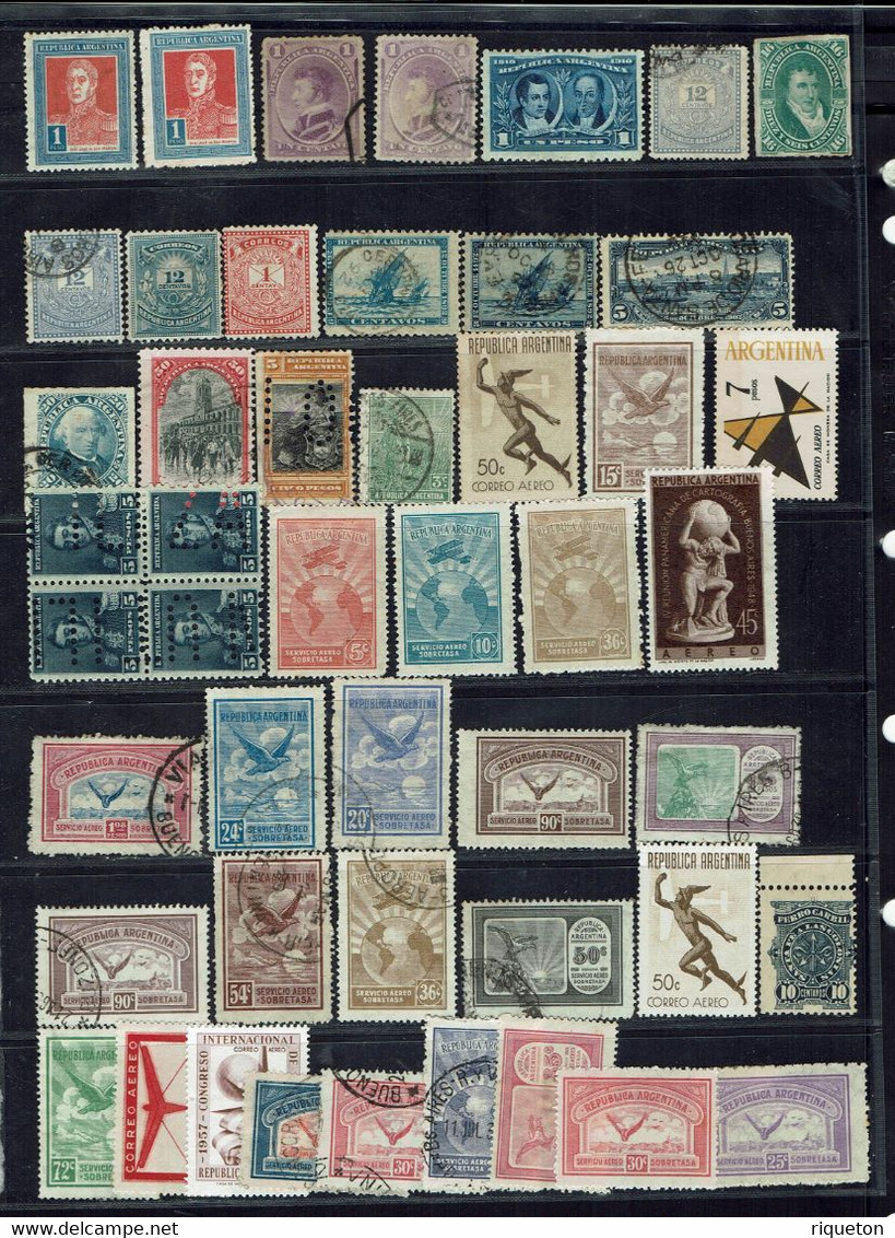 Argentine. 1882/1960. Lot Poste Et Poste Aérienne Oblitérés, Neufs X - XX - B/TB. 48 Timbres. - Collections, Lots & Séries
