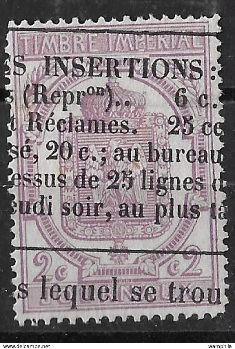 France. Timbres Pour Journaux N°7 (violet Vif) Oblitéré. Cote 25€. - Newspapers