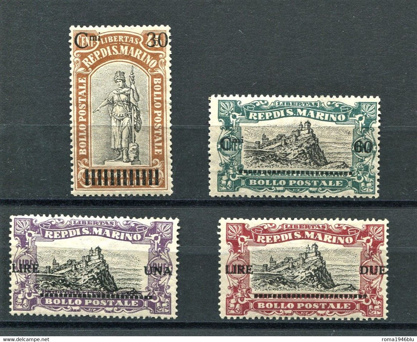 SAN MARINO 1924 PRO COMBATTENTI SOP.TI SERIE CPL. * GOMMA ORIGINALE - Unused Stamps