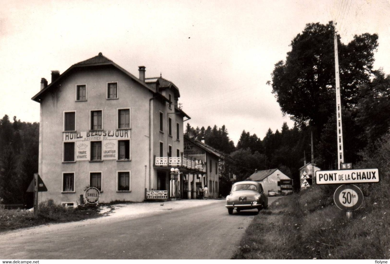 Chaux Des Crotenay - Pont De La Chaux - Route Et Hôtel BEAUSEJOUR , MONNIER Propriétaire - Pub SHELL - Other & Unclassified