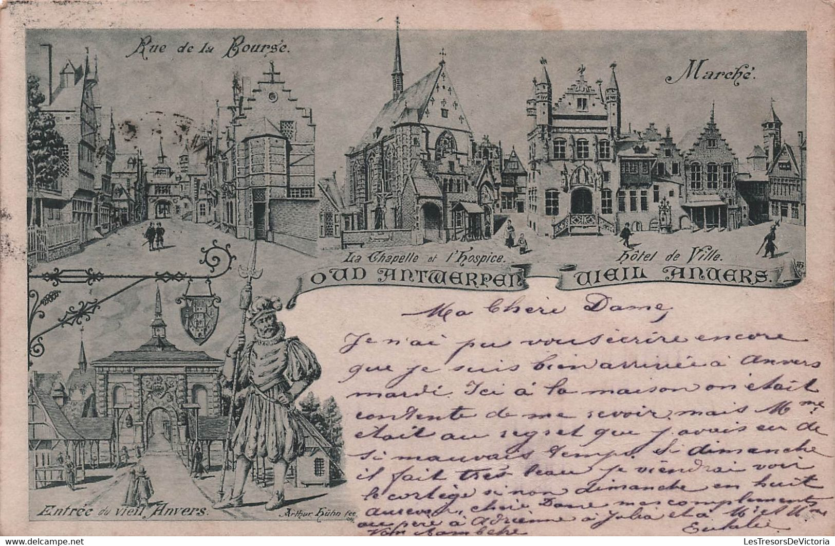 CPA Anvers  - Vieil Anvers - Carte Incunable - De Gand A Anvers En 1894 - Antwerpen