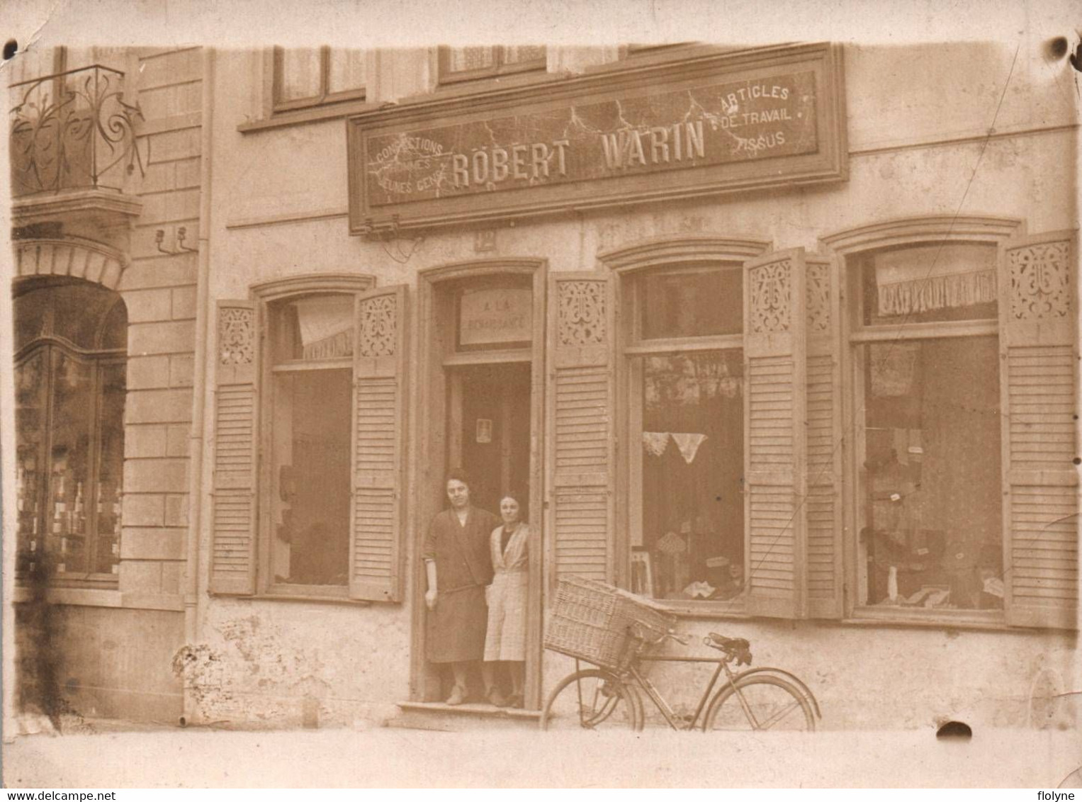 Orchies - 2 Cartes Photos - Magasin Commerce Robert WARIN , Confection Mode - Rue Francois Herbo - Cachet - Orchies