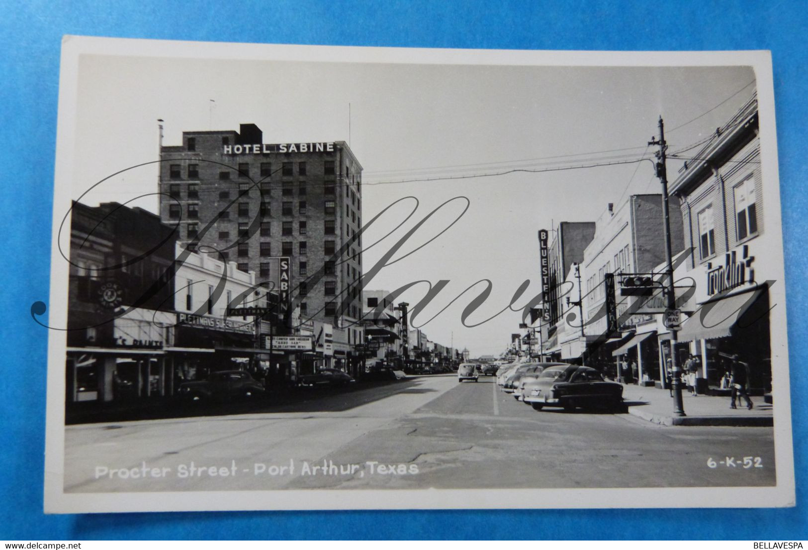 Port Arthur - Procter Street -Texas  Hotel SABINE, Pletmans Supermarket RPPC Carte Photo Kodak  6-K-52 - Autres & Non Classés