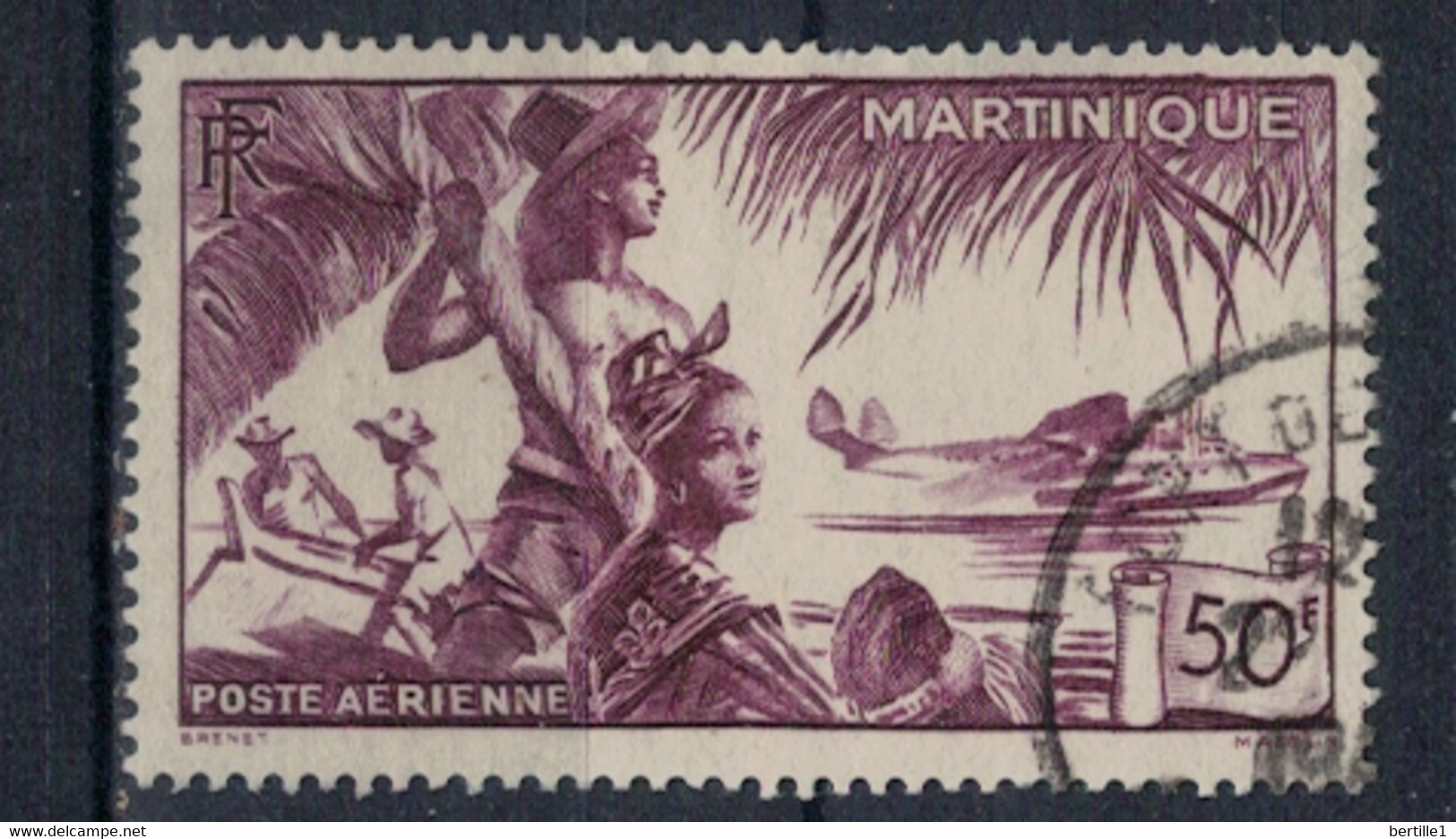 MARTINIQUE          N°  YVERT  PA 13 OBLITERE     ( OB    05/ 54 ) - Luftpost