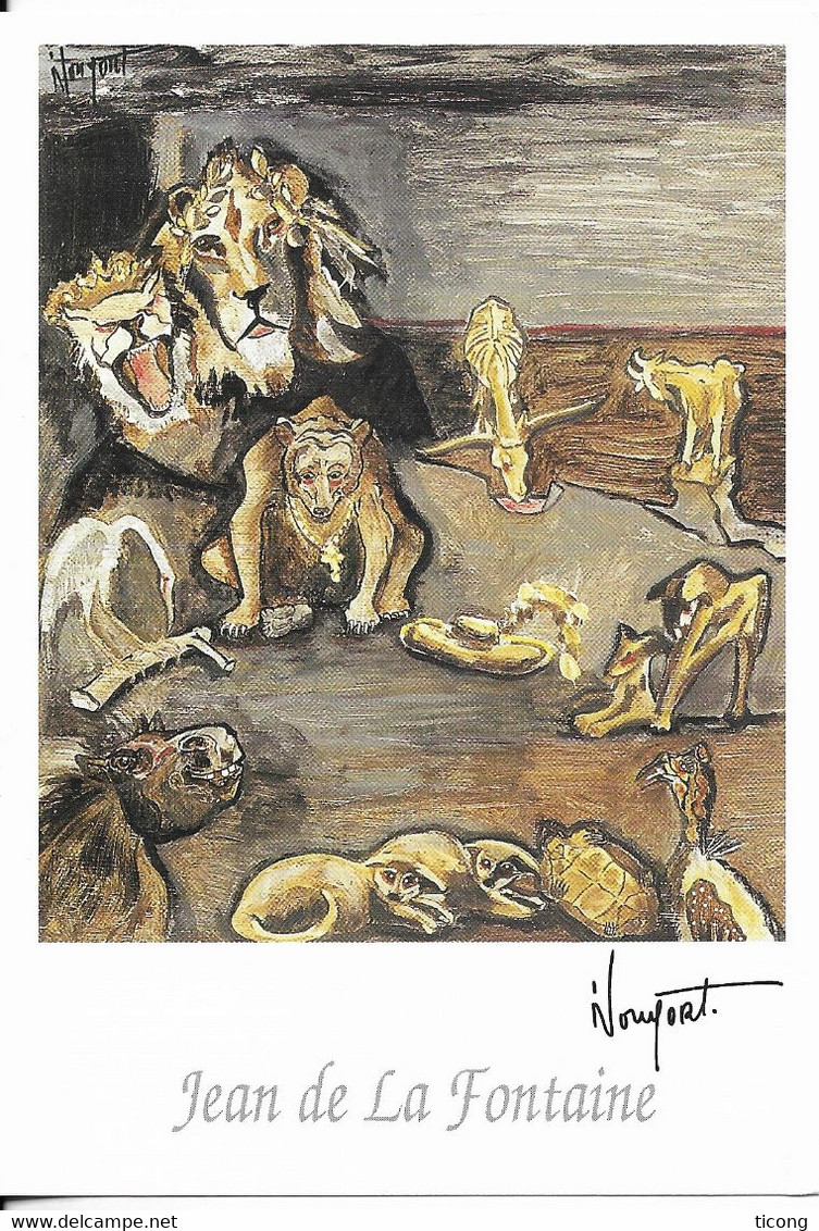 PEINTRE ILLUSTRATEUR SIGNATURE JACQUES NONGORT - LES ANIMAUX MALADES DE LA PESTE ( JEAN DE LA FONTAINE ) VOIR LE SCANNER - Wuyts