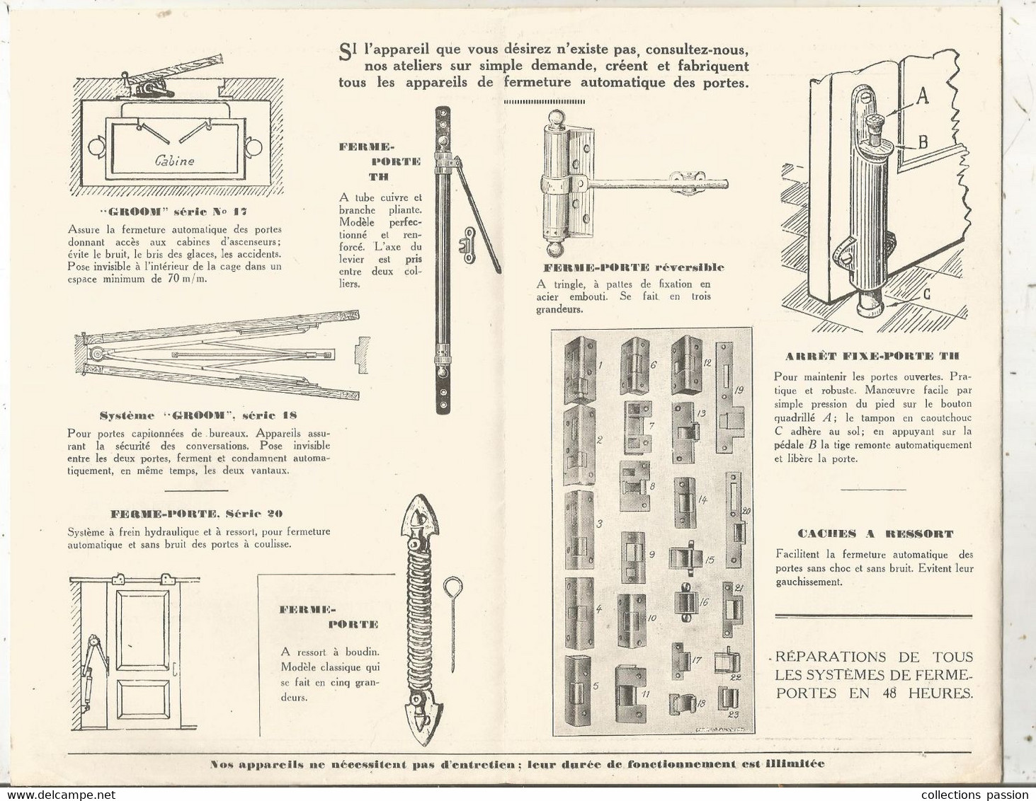 Publicité 8 Pages, Appareils De Fermeture Automatique GROOM, UNIS France, 3 Scans,  Frais Fr 2.50 E - Publicités