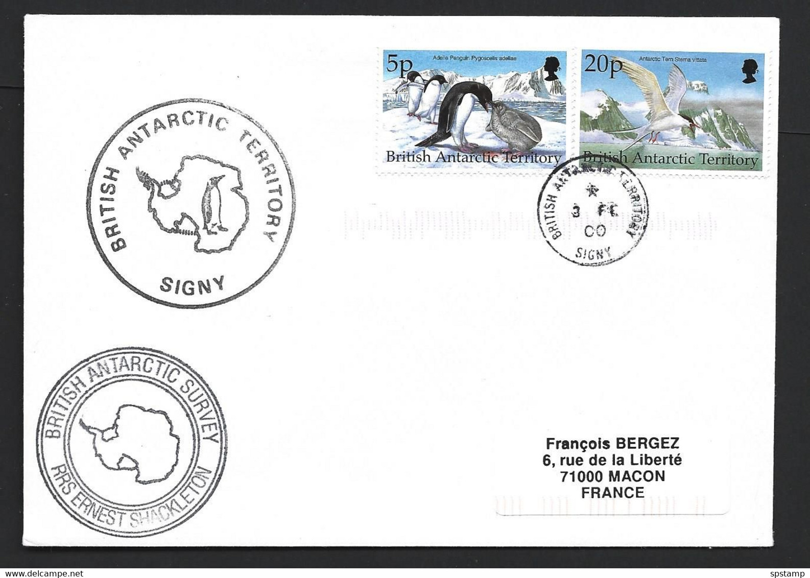 British Antarctic Territory 2000 Multi Cacheted Cover Signy To France - Covers & Documents