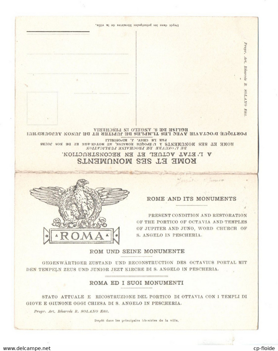 ITALIE . LAZIO . ROMA . " PORTIQUE D'OCTAVIE " & " ÉGLISE DE S. ANGELO " . 2 CPA - Réf. N°36583 - - Collections & Lots