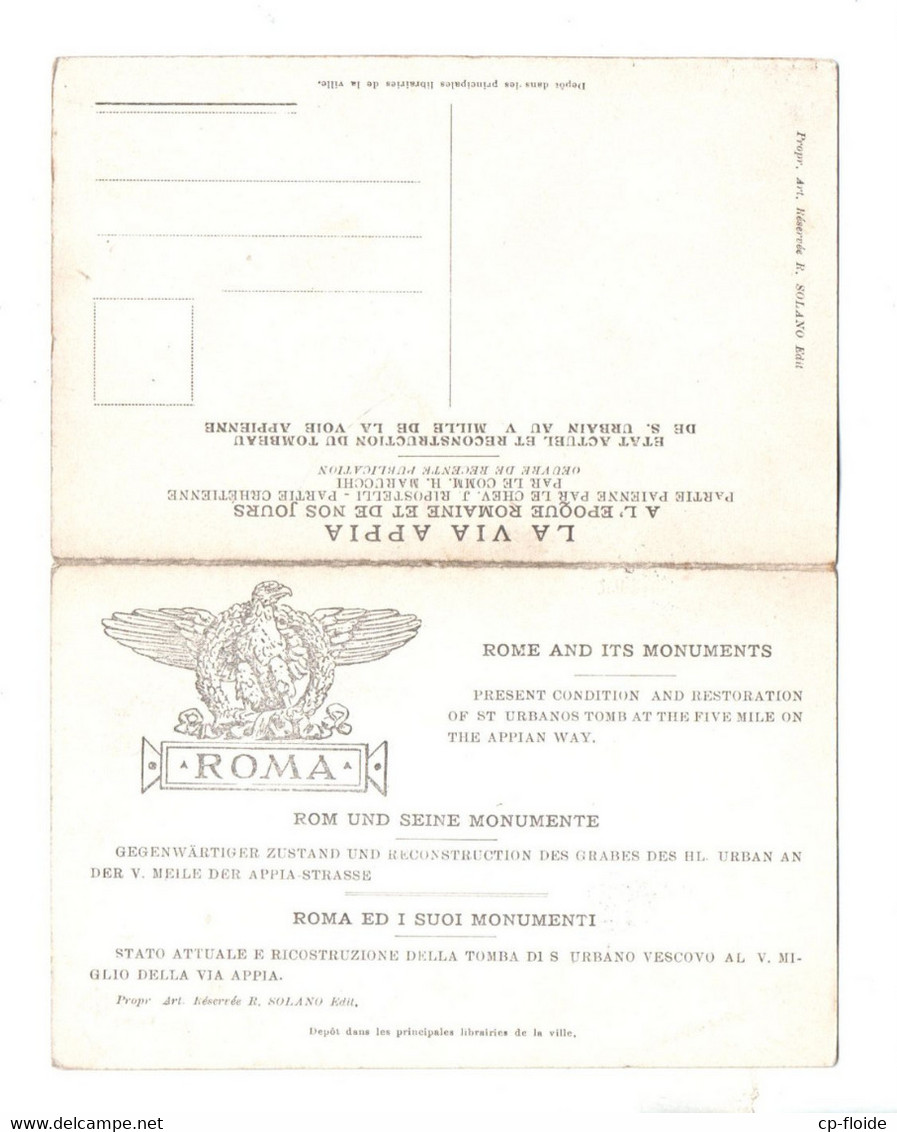 ITALIE . LAZIO . ROMA . " TOMBEAU DE S. URBAIN AU V MILLE DE LA VOIE APPIENNE " . 2 CPA - Réf. N°36584 - - Collezioni & Lotti