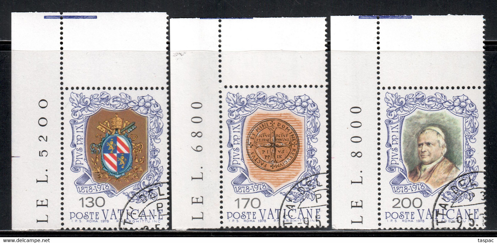 Vatican 1978 Mi# 720-722 Used - Pope Pius IX - Used Stamps