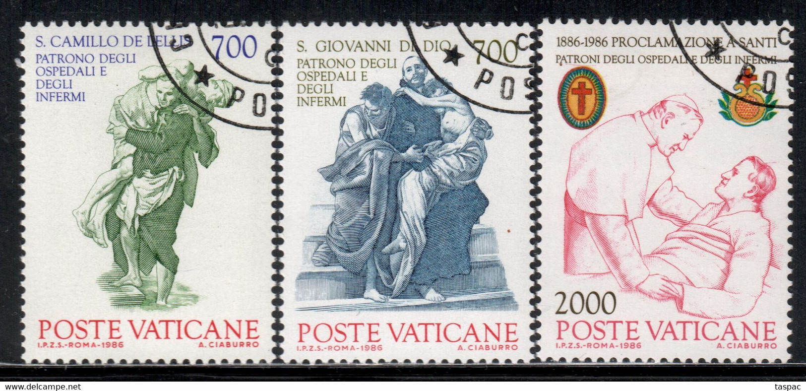 Vatican 1986 Mi# 894-896 Used - St. Camillus De Lellis - Used Stamps