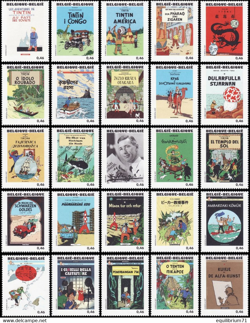 3636/3660**(BL143) - Tintin / Kuifje / Tim - 100e - Anniversaire D' / Verjaardag Van / Geburtstag Von - Hergé - Philabédés