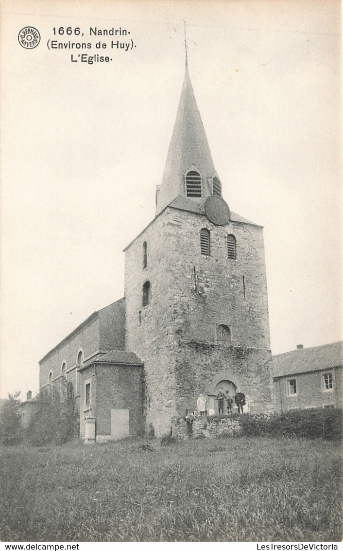 CPA - Belgique - Nandrin - Environs De Huy - L'Eglise - Edit. G. Hermans - Eglise - Clocher - Horloge - Animé - Huy