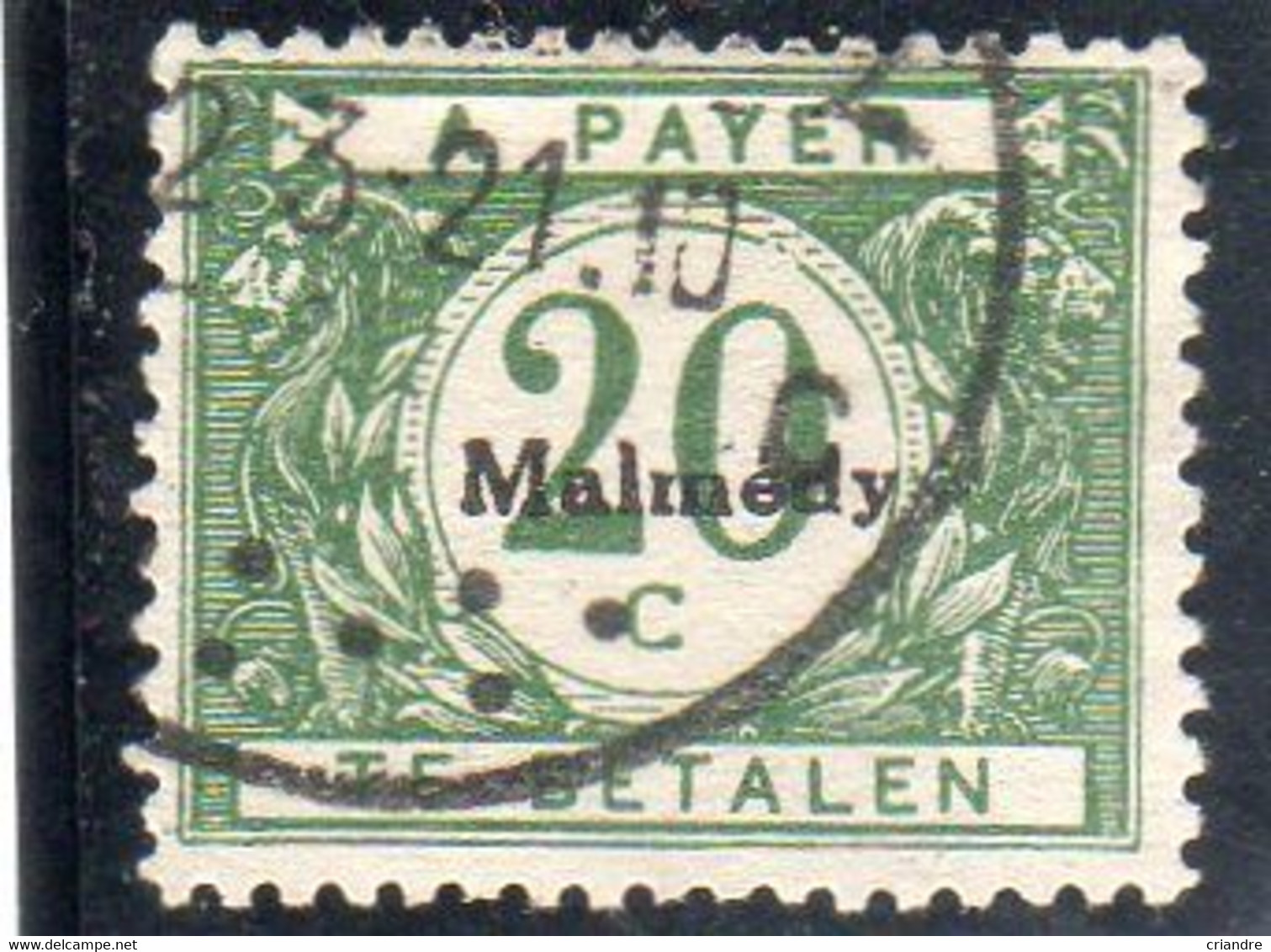 Belgique : Année 1920(Eupen Et Malmedy )  Taxe N°8 Oblitéré - OC55/105 Eupen & Malmédy