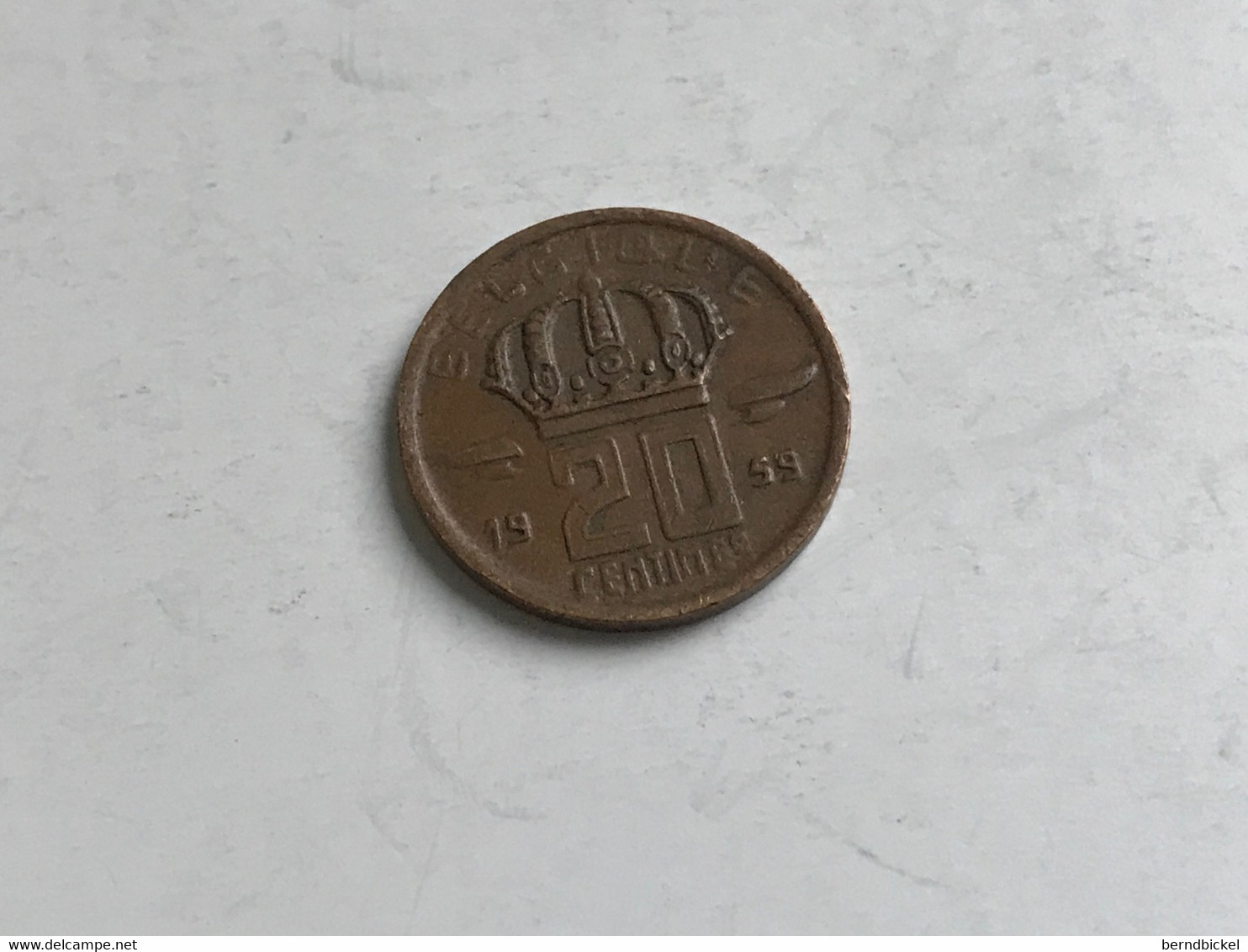 Münze Münzen Umlaufmünze Belgien 20 Centimes 1959 - 20 Cent