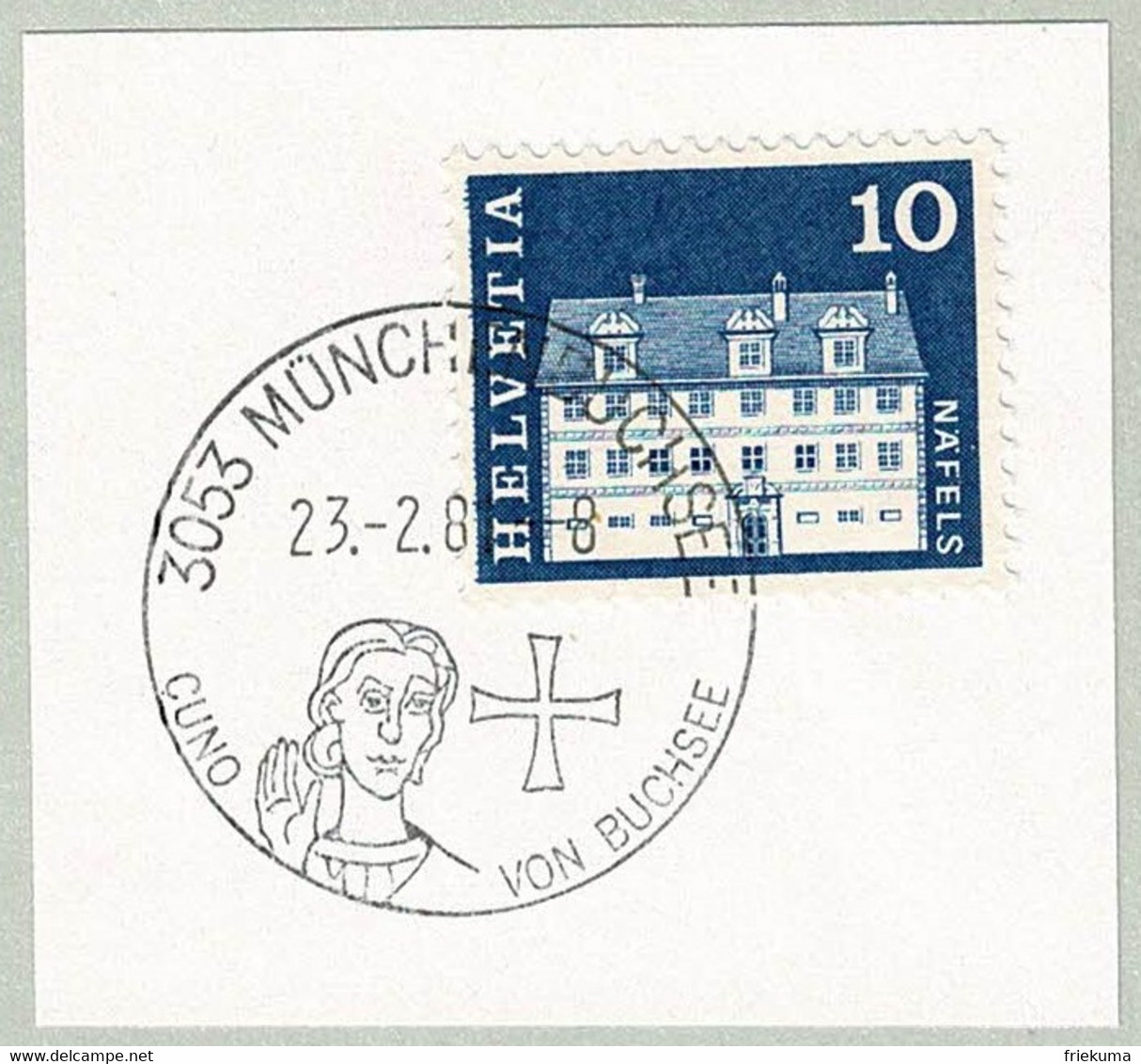 Schweiz / Helvetia 1981, Ortswerbestempel Münchenbuchsee, Cuno Von Buchsee, Stifter, Kreuzritter, Ordensritter - Theologians