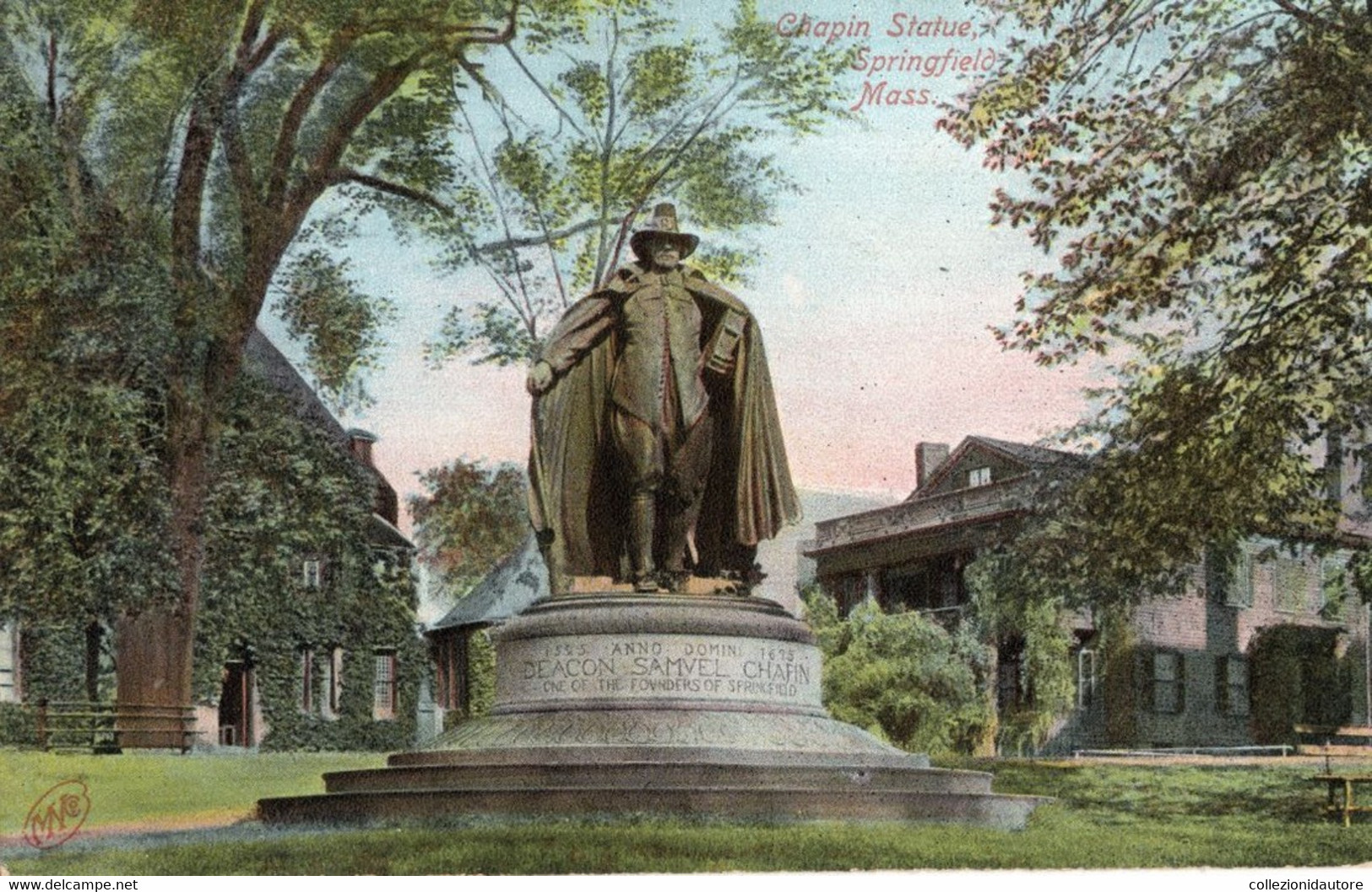 SPRINGFIELD - CHAPIN STATUE - SPRINGFIELD - MASS. - CARTOLINA FP SPEDITA NEL 1908 - Springfield