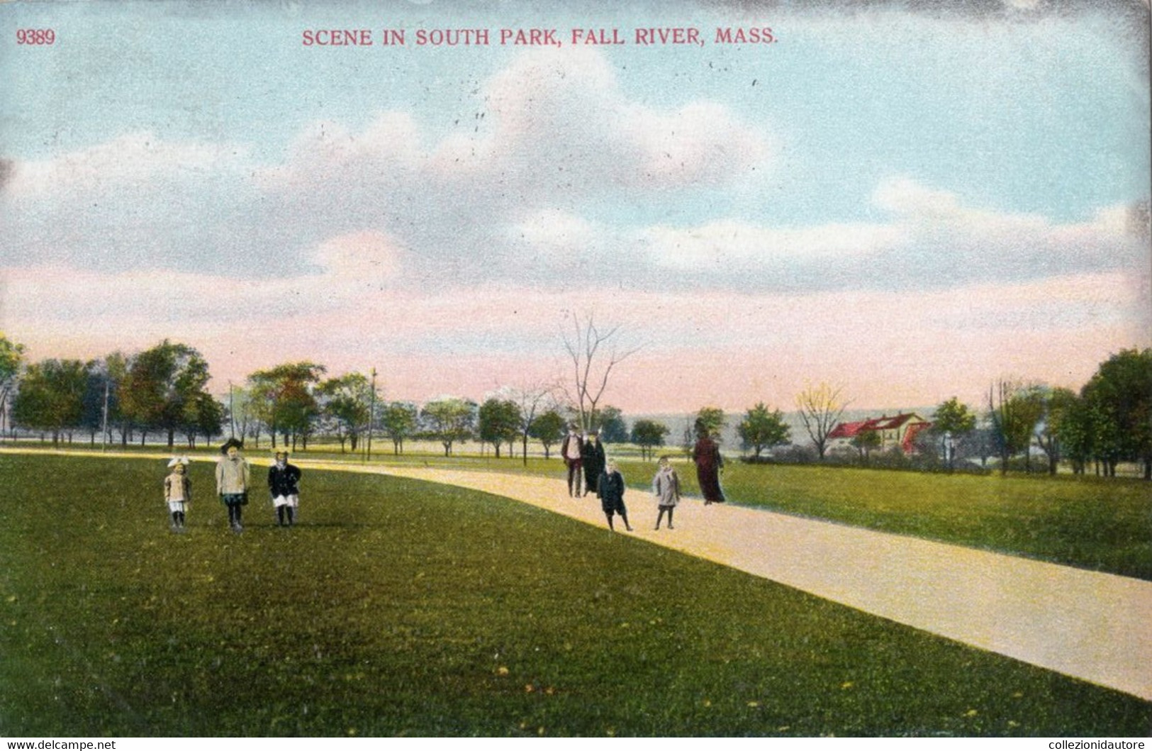 FALL RIVER - SCENE IN SOUTH PARK - FALL RIVER - MASS. - CARTOLINA FP SPEDITA NEL 1908 - Fall River