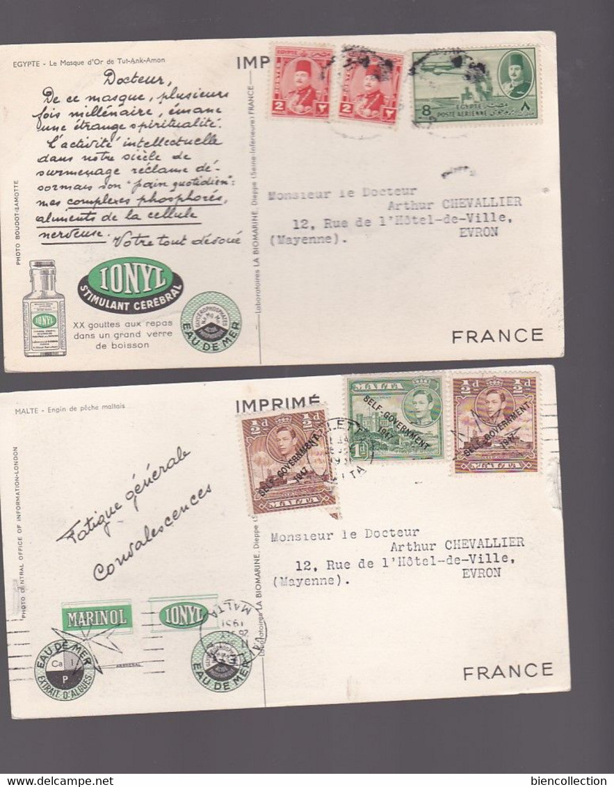 41 Cartes Publicitaires Ionyl Avec Affranchissement Philatélique; Colonies Françaises, Anglaises, Groenland, Syrie, Iran - 5 - 99 Postcards