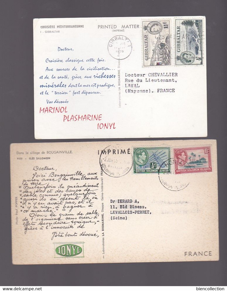 41 Cartes Publicitaires Ionyl Avec Affranchissement Philatélique; Colonies Françaises, Anglaises, Groenland, Syrie, Iran - 5 - 99 Postcards