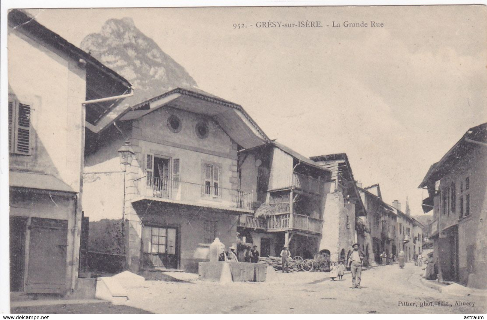 Cpa - 73 - Gresy S/ Isere -animée- Grande Rue - Precurseur - Edi Pittier N° 952 - Gresy Sur Isere