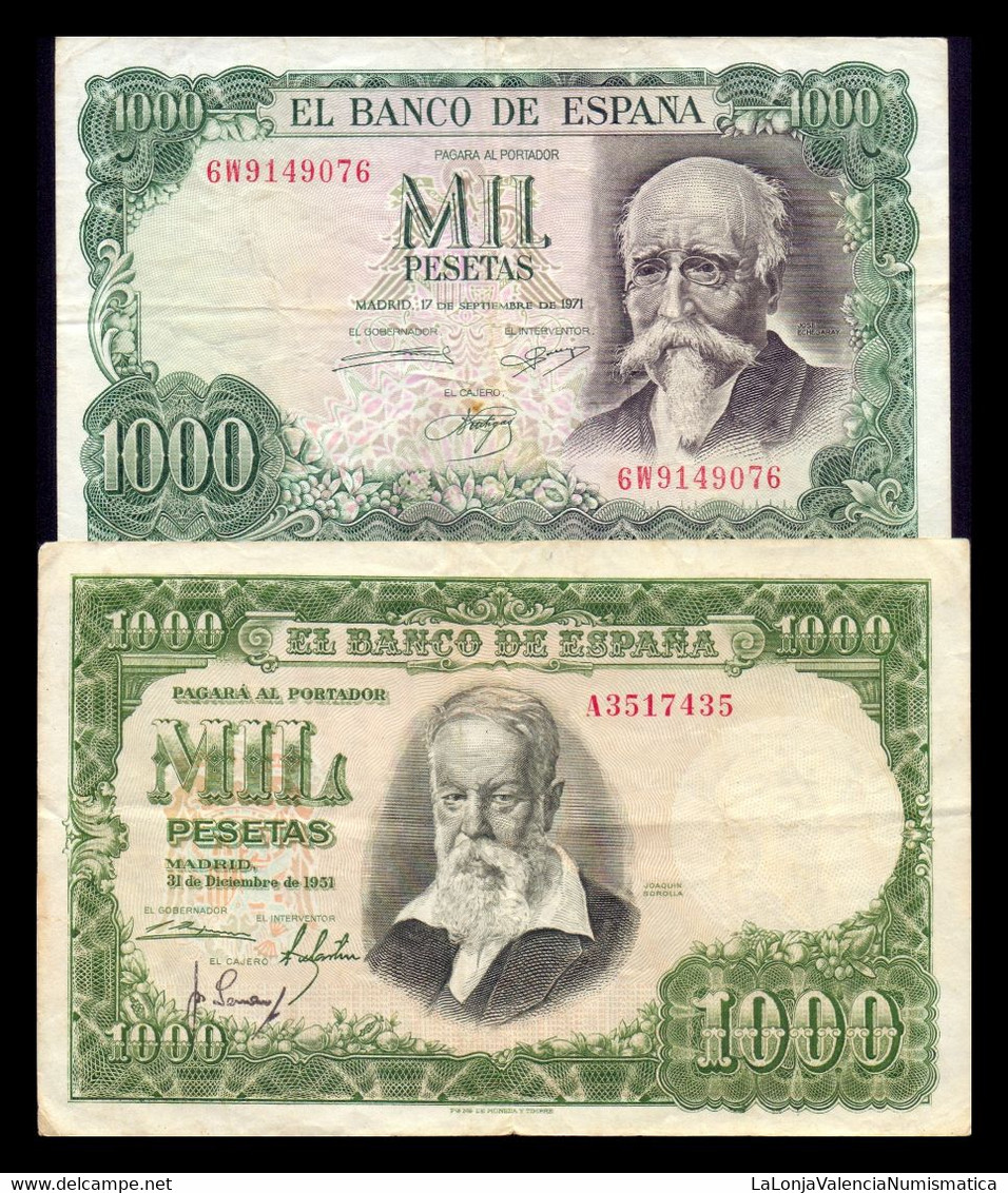 España Spain Set 1000 Pesetas 1951-1971 Pick 143 154 Bc F - 1000 Pesetas