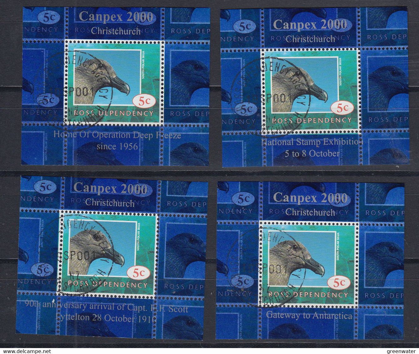 Ross Dependency  Canpex 2000 Christchurch 4 M/s Used Christchurch (58325) - Used Stamps