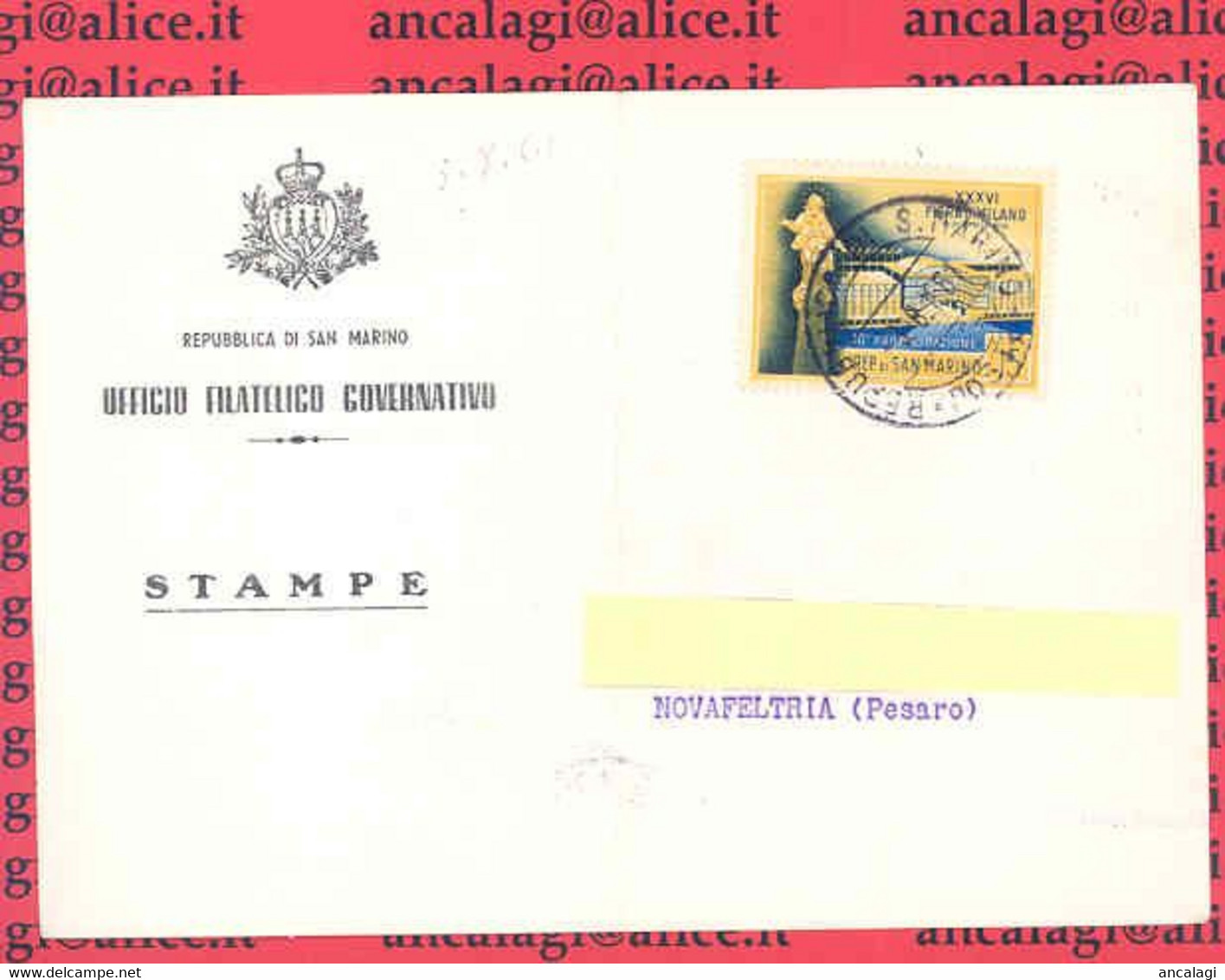 SAN MARINO 1961 - St.Post.030 - Cart. Servizio Novità, "XXXVI FIERA DI MILANO" - Vedi Descrizione - - Covers & Documents