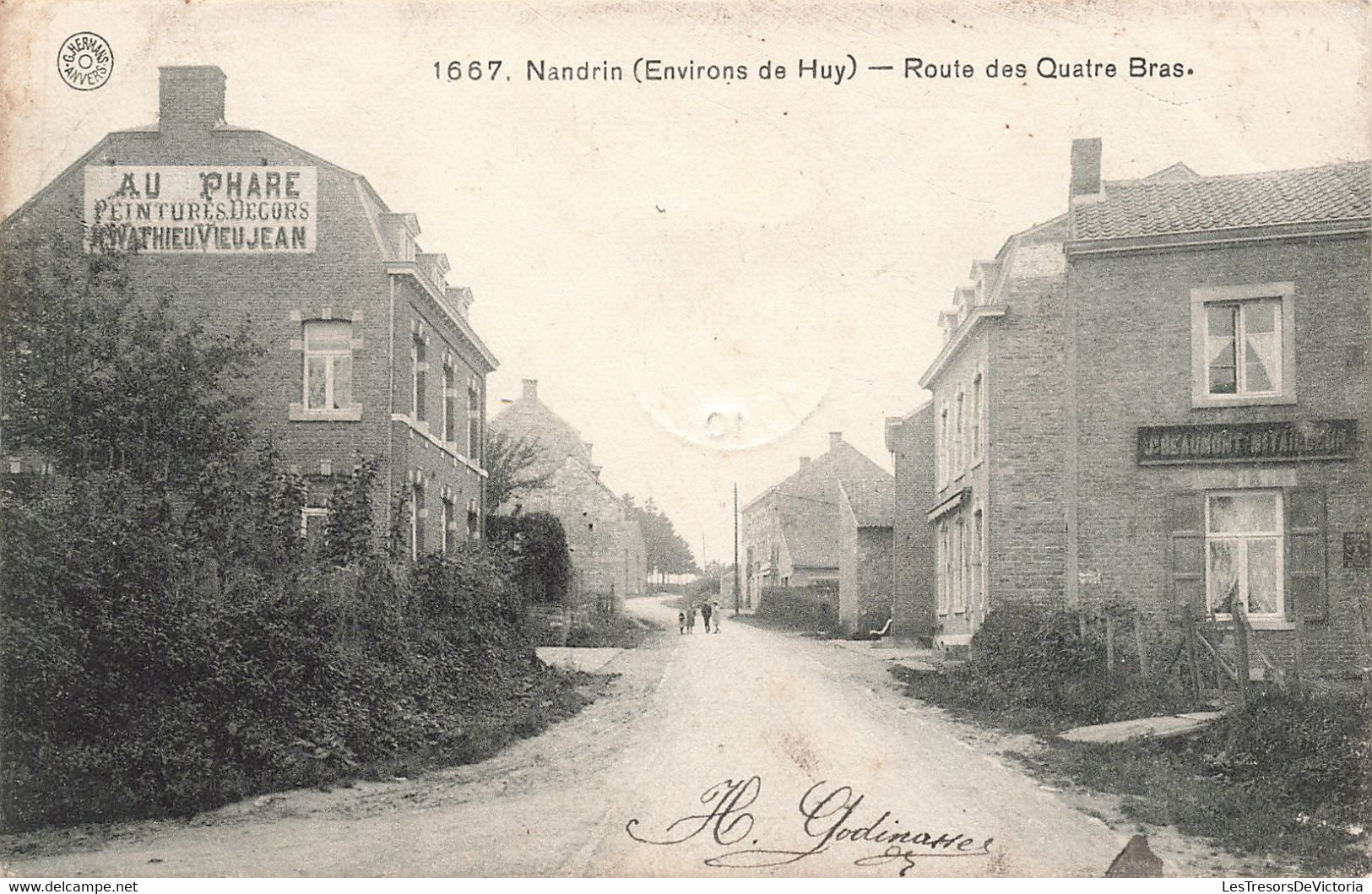 CPA - Belgique - Nandrin - Environs De Huy - Route Des Quatre Bras - Edit. G. Hermans - Au Phare Mathieu Vieujean - Nandrin