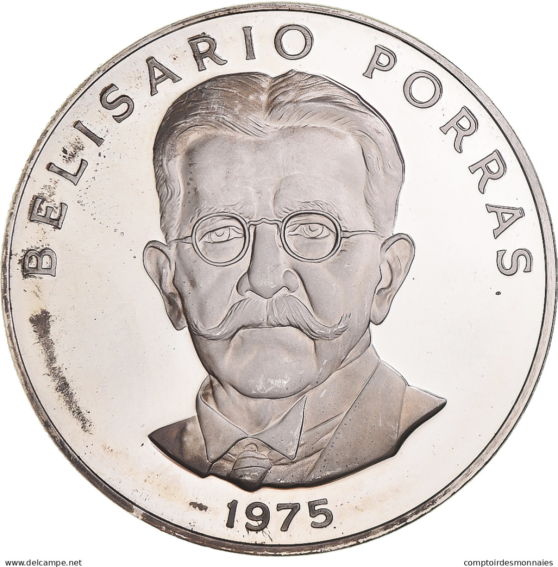 Monnaie, Panama, 5 Balboas, 1975, U.S. Mint, BE, SUP, Argent, KM:40.1a - Panama
