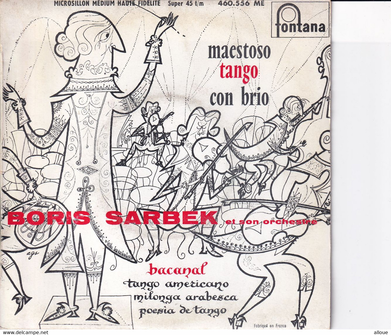 BORIS SARBEK ET SON ORCHESTRE - MAESTRO TANGO CON BRIO  - FR EP - BACANAL + 3 - World Music
