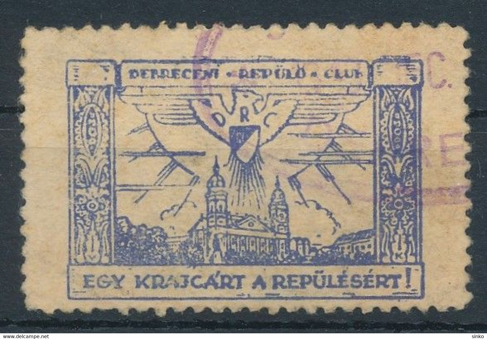 1910. Debrecen-Flying-Club Cinderella - Foglietto Ricordo