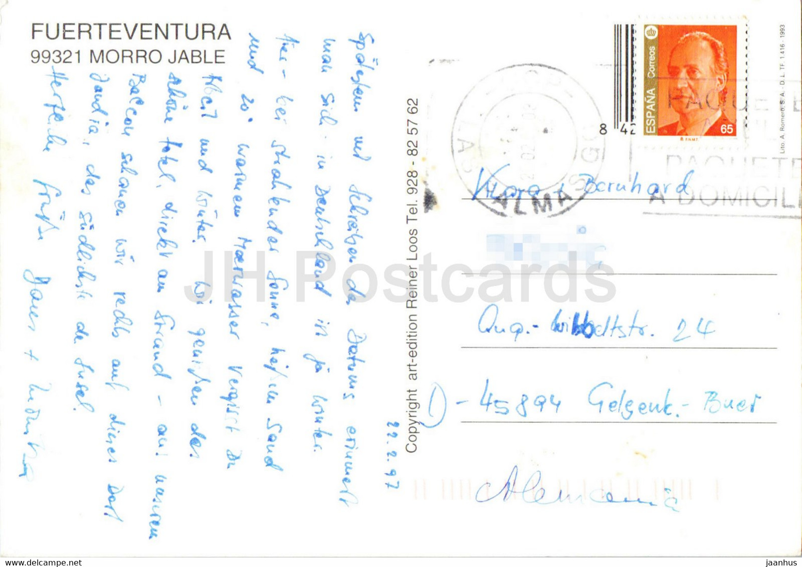 Fuerteventura - Islas Canarias - Morro Jable - Beach - 1997 - Spain - Used - Fuerteventura